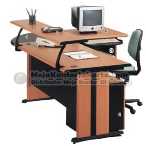 Meja Kantor UNO Warna Cherry - 2