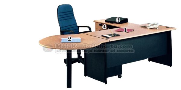 Meja Kantor UNO Classic Series warna Beech - 1