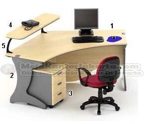 Set Meja Kantor HighPoint Oxford Workstation 2