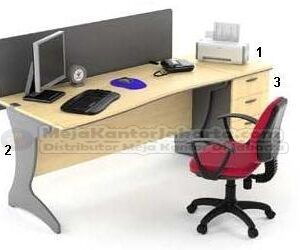 Set Meja Kantor HighPoint Oxford Workstation 3