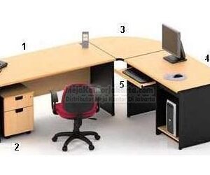 Set Maja Kantor Beech HighPoint Workstation 1