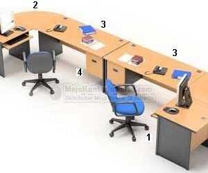 Set Maja Kantor Beech HighPoint Workstation 3