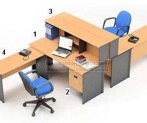 Set Maja Kantor Beech HighPoint Workstation 5