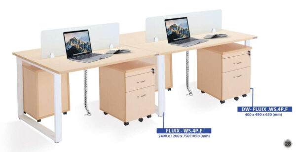 Meja Kantor Inco DW-FLUIX.WS.4P.F